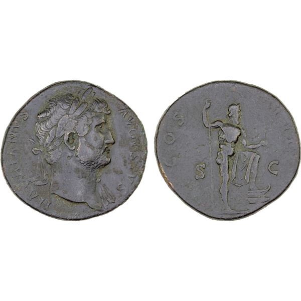 ROMAN EMPIRE: Hadrian, 117-138 AD, AE sestertius (23.67g), Rome, 125-127 AD, VF