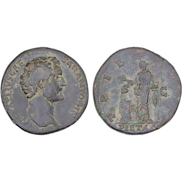 ROMAN EMPIRE: Antoninus Pius, as caesar, 138 AD, AE sestertius (23.6g), Rome, F-VF