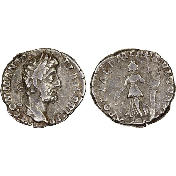 ROMAN EMPIRE: Commodus, 177-192 AD, AR dirham (2.76g), Rome, 190 AD, VF