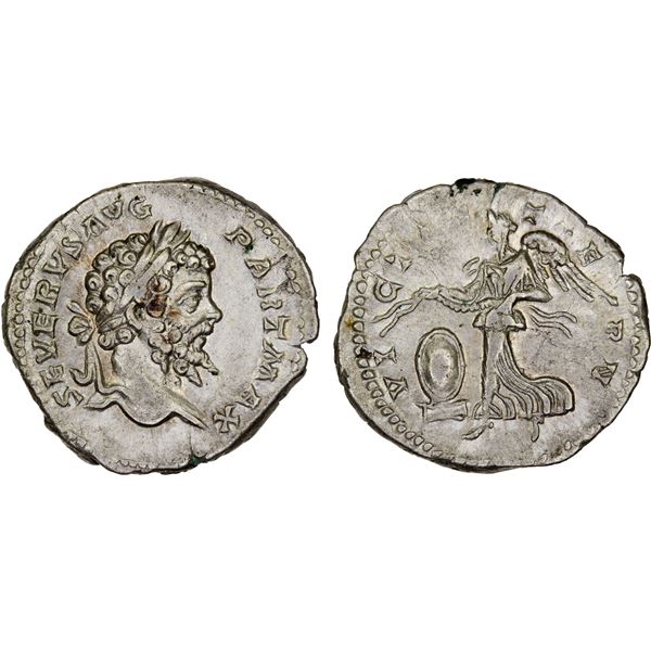 ROMAN EMPIRE: Septimius Severus, 193-211 AD, AR denarius (3.34g), Rome, 200-201 AD, Choice VF
