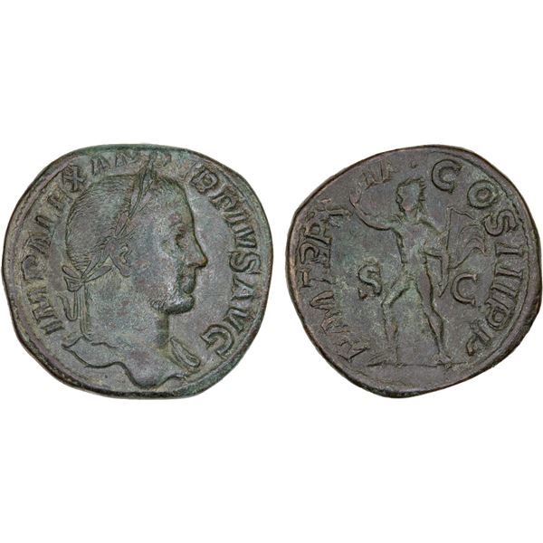 ROMAN EMPIRE: Severus Alexander, 222-235 AD, AE sestertius (22.68g), Rome, 233 AD, VF