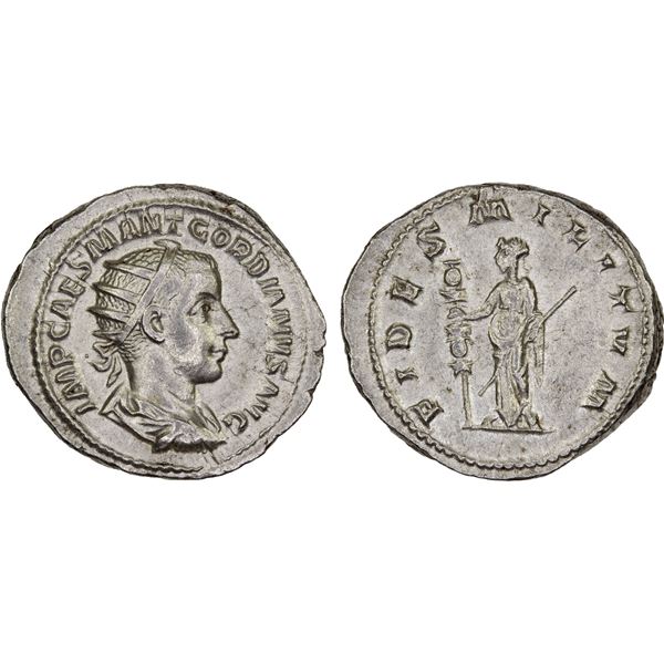 ROMAN EMPIRE: Gordian III, 238-244 AD, AR antoninianus (5.78g), Rome, 238-239 AD, VF-XF