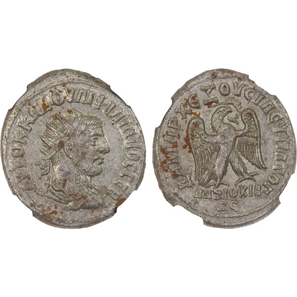 ROMAN EMPIRE: Philip I, 244-249 AD, BI tetradrachm, Antioch, NGC choice XF