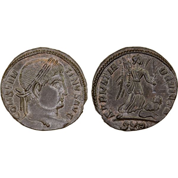 ROMAN EMPIRE: Constantine I, 307-337 AD, AE follis (3.01g), Treveri (Trier), 323-324 AD, XF-AU