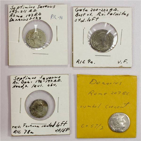 ROMAN EMPIRE: LOT of 4 AR denarii