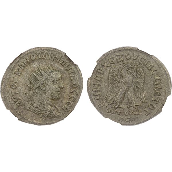 ROMAN PROVINCIAL: SYRIA: Philip II, 247-249 AD, BI tetradrachm, Antioch, 247 AD, NGC AU
