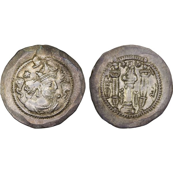 SASANIAN KINGDOM: Kavad I, 488-531, AR drachm (4.05g), AS (the Treasury mint), ND, nice XF