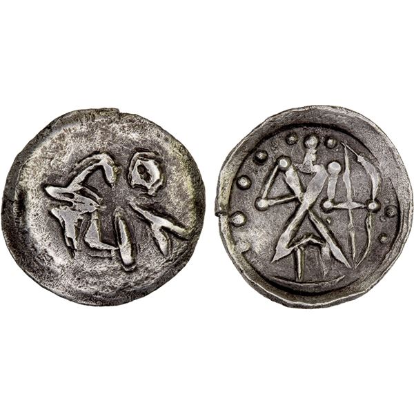 SAMARKAND: Anonymous, ca. 2nd-4th century, AR obol (0.39g), XF