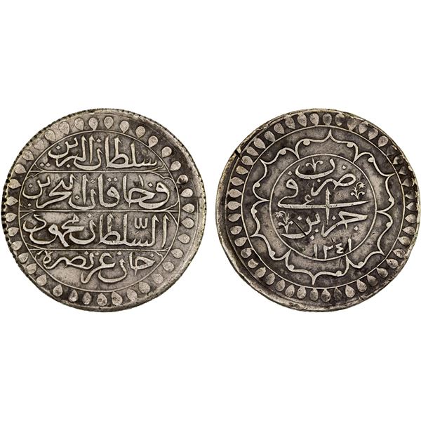 ALGIERS: Mahmud II, 1808-1839, AR 2 budju, Jaza'ir, AH1241, XF