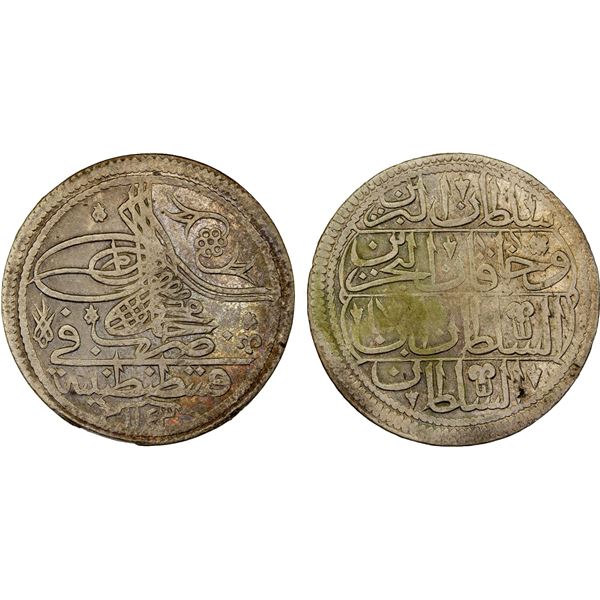TURKEY: Mahmud I, 1730-1754, AR kurush, Kostantiniye, AH1143, choice VF