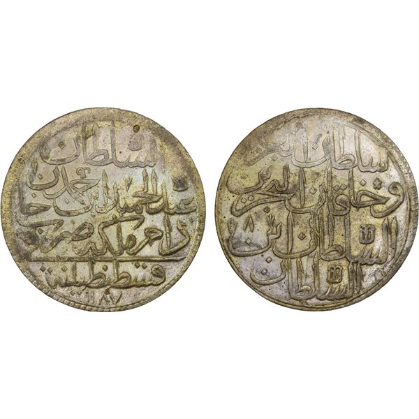 TURKEY: Abdul Hamid I, 1774-1789, BI 2 zolota (26.61g), AH1187 year 8, XF-AU