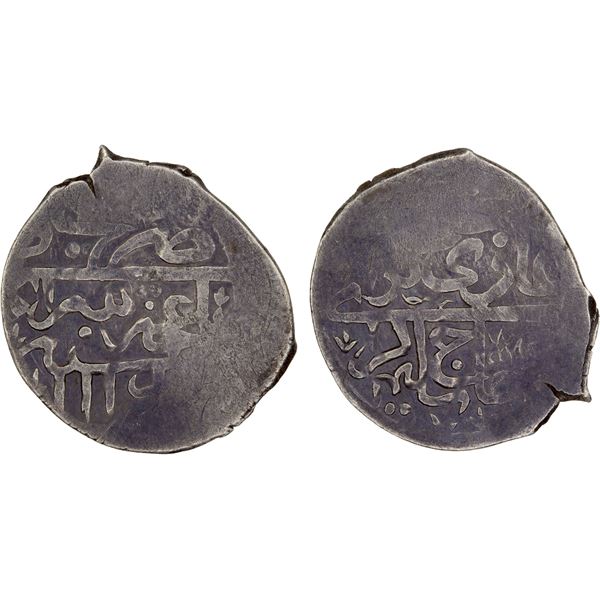 GIRAY KHANS: Ghazi Giray III, 1704-1707, AR beshlik (1.08g), Baghcha-Saray, AH1116, VF