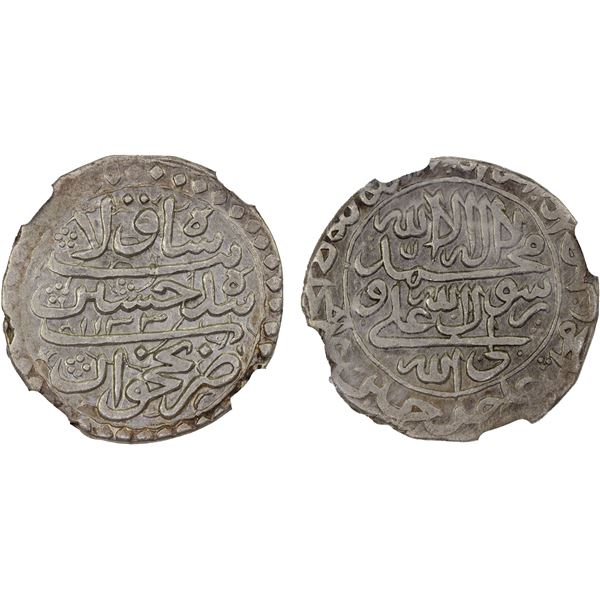 SAFAVID: Sultan Husayn, 1694-1722, AR abbasi, Nakhjavan, AH1133, NGC AU Details