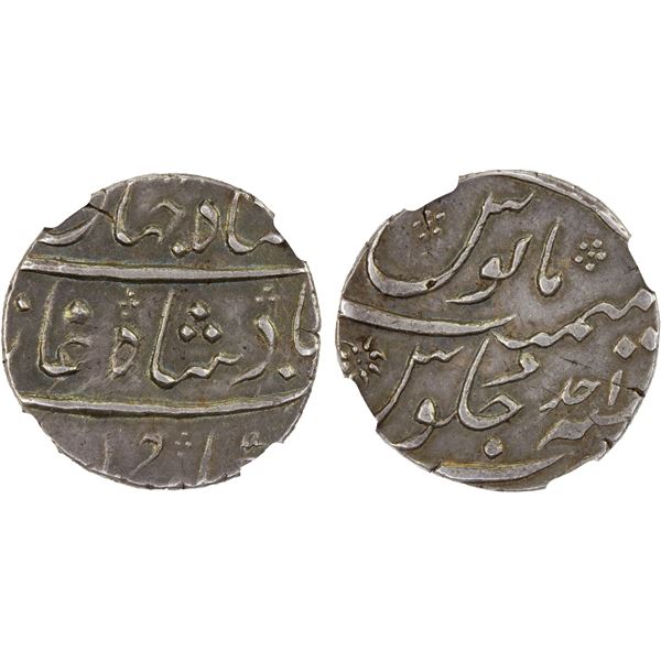 MUGHAL: Shah Jahan II, 1719, AR rupee (Surat), year one (ahad), AU55