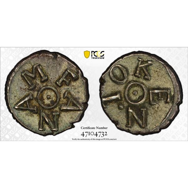 CEYLON: George III, 1814-1815, AR fanam, ND (1814-15), PCGS AU58