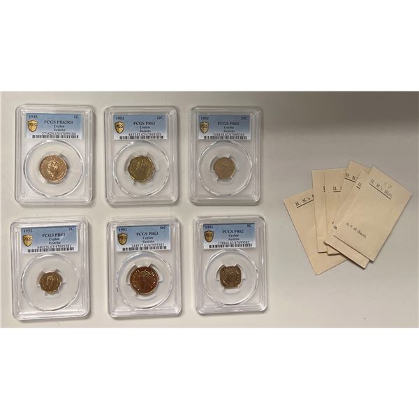 CEYLON: LOT of 6 coins