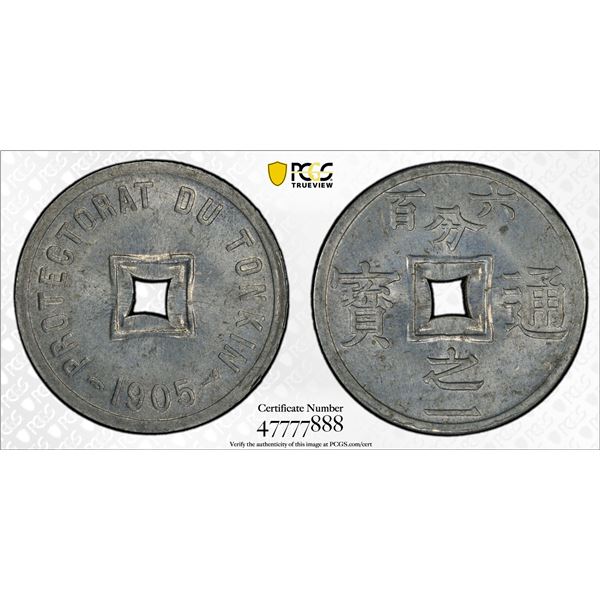 FRENCH INDOCHINA: TONKIN: 1/600 piastre, Paris, 1905, PCGS MS64