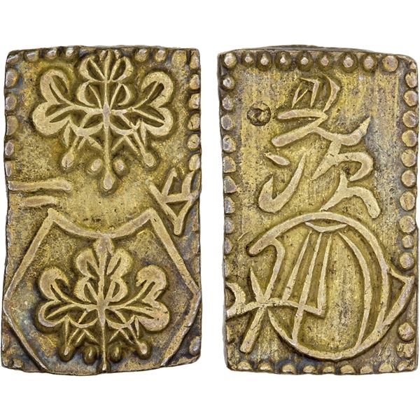 JAPAN: Meiji, 1868-1912, AV 2 bu (2.96g), Edo mint, VF