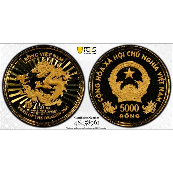 VIET NAM: Socialist Republic, AV 5000 dong, 2000, PCGS PF69 Deep Cameo