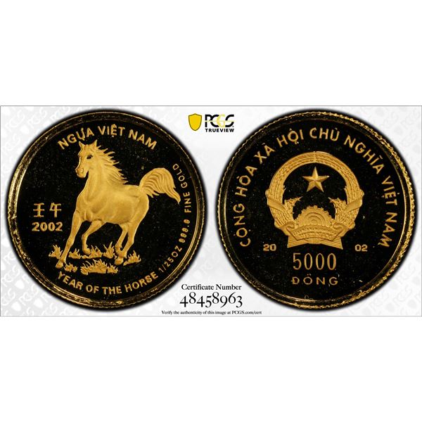VIET NAM: Socialist Republic, AV 5000 dong, 2002, PCGS PF69 Deep Cameo