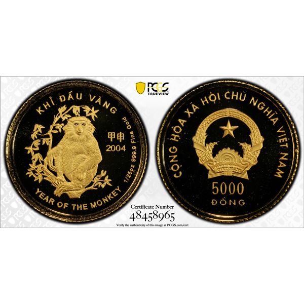 VIET NAM: Socialist Republic, AV 5000 dong, 2004, PCGS PF69 Deep Cameo
