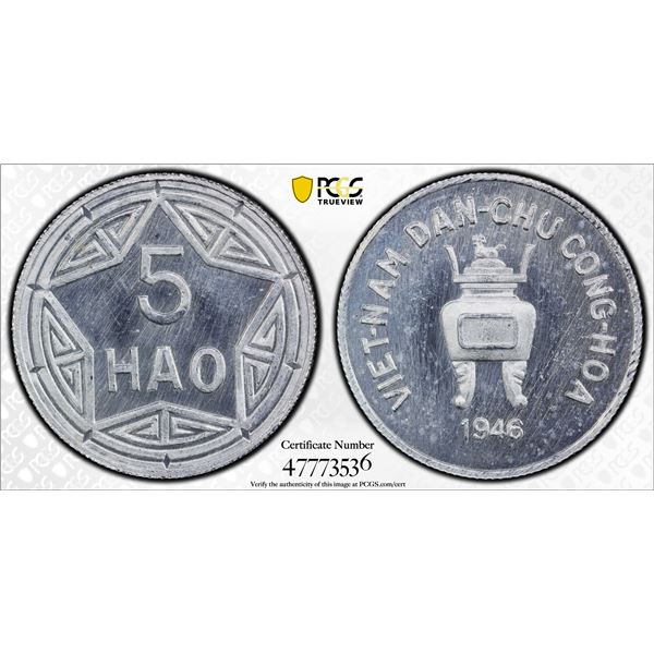VIET NAM (NORTH): 5 hao, 1946, PCGS MS64