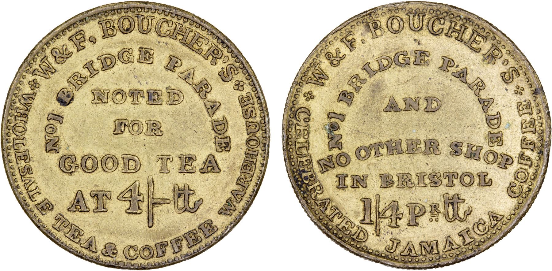 Coffee Tokens GREAT BRITAIN: coffee token (5.66g), ND (ca. 1860?), Choice VF ...