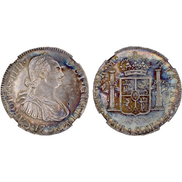 GUATEMALA: Carlos IV, 1788-1808, AR 2 reales, 1794-NG, NGC AU