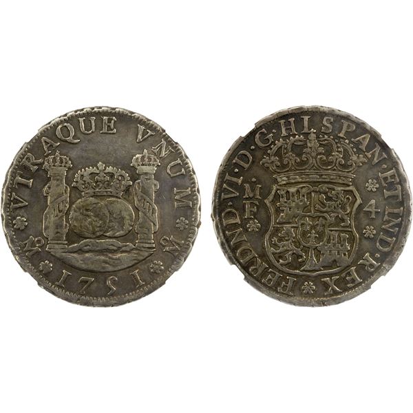MEXICO: Fernando VI, 1746-1759, AR 4 reales, 1751-Mo, NGC XF details