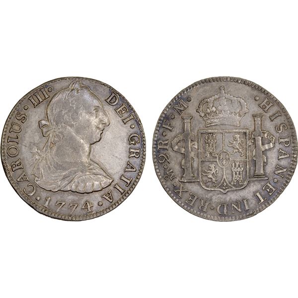 MEXICO: Carlos III, 1759-1788, AR 2 reales, 1774-Mo, XF-AU