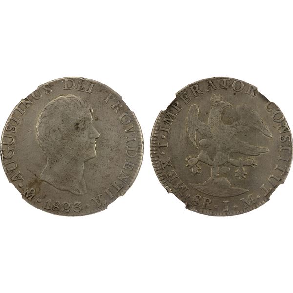MEXICO: Augustin I Iturbide, 1822-1823, AR 8 reales (27.44g), 1823-Mo, NGC VF details