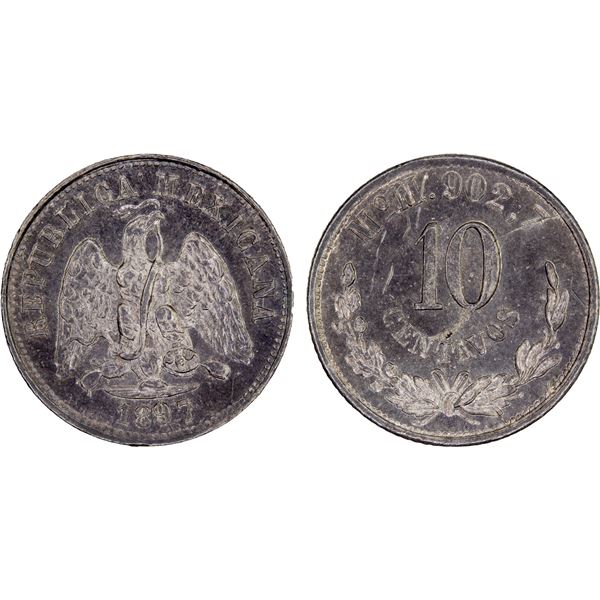 MEXICO: Republic, AR 10 centavos, 1897-Mo, UNC
