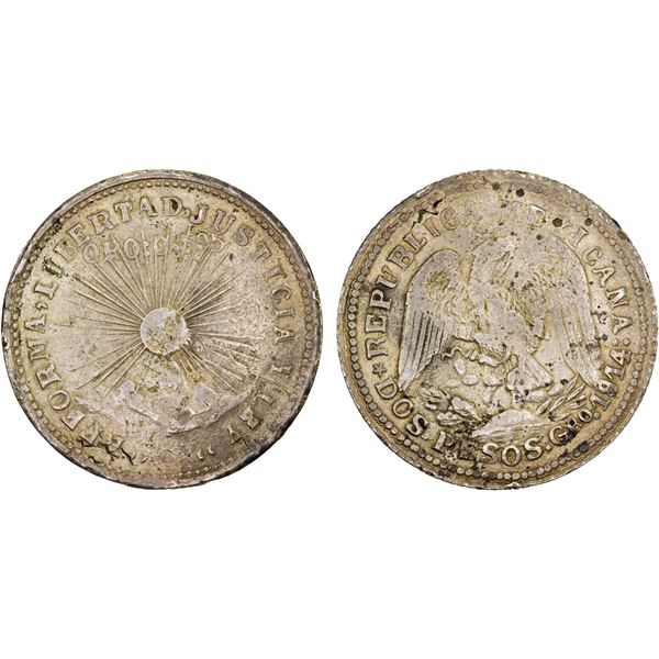 MEXICO: Revolutionary Issue, AR peso (27.44g), 1914-GRO, VF-XF