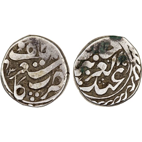 SINKIANG: Yakub Beg, 1864-1877, AR tanga (mace, 1/2 miscal) (1.76g), Kashgar, AHxx93, VG