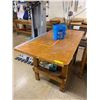 Image 2 : 3 Pc - Wooden Work Benches (x1 : 61 x 33 x 31.5") (x2 : 48 x 32.5 x 39")