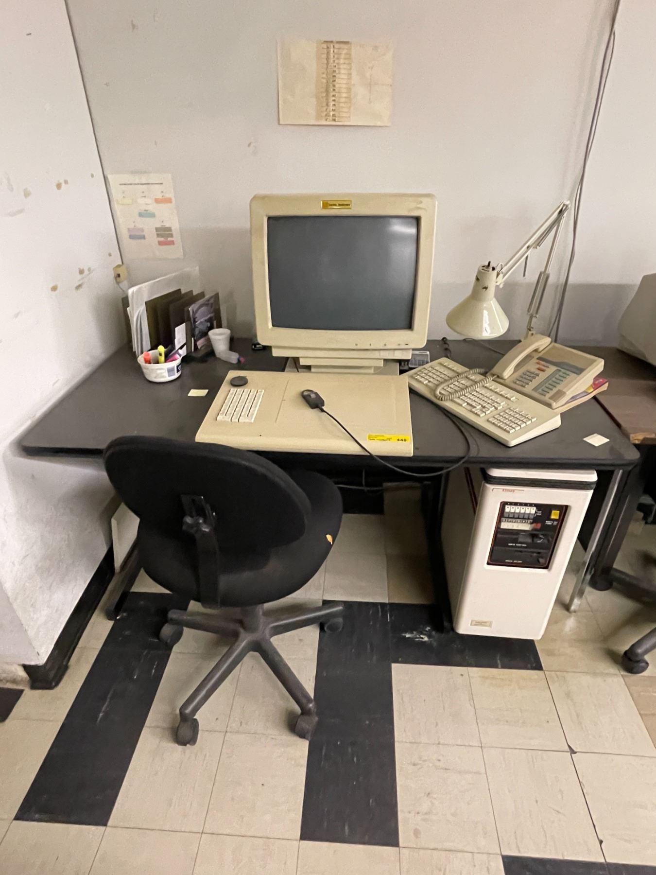 Desk lot - Desk + Contents Including Vintage Lectra Systemes Design ...