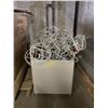 Image 2 : Group lot - Wooden Cart (36 x 72 x 37") + x2 Pallets Containing Fabric Rolls & Boxes of Fabric + Woo