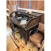 Image 2 : Antique 7 Drawer Solid Wood Office Desk & Chair w/ 13 Compartments (32 x 60 x 43")