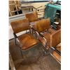 Image 2 : 4 Pc - Vintage Brown & Chrome Chair Set