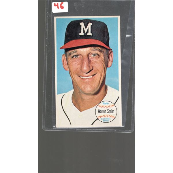 Warren Spahn 1964 Topps Giants. Fantastic Condition for a 64'