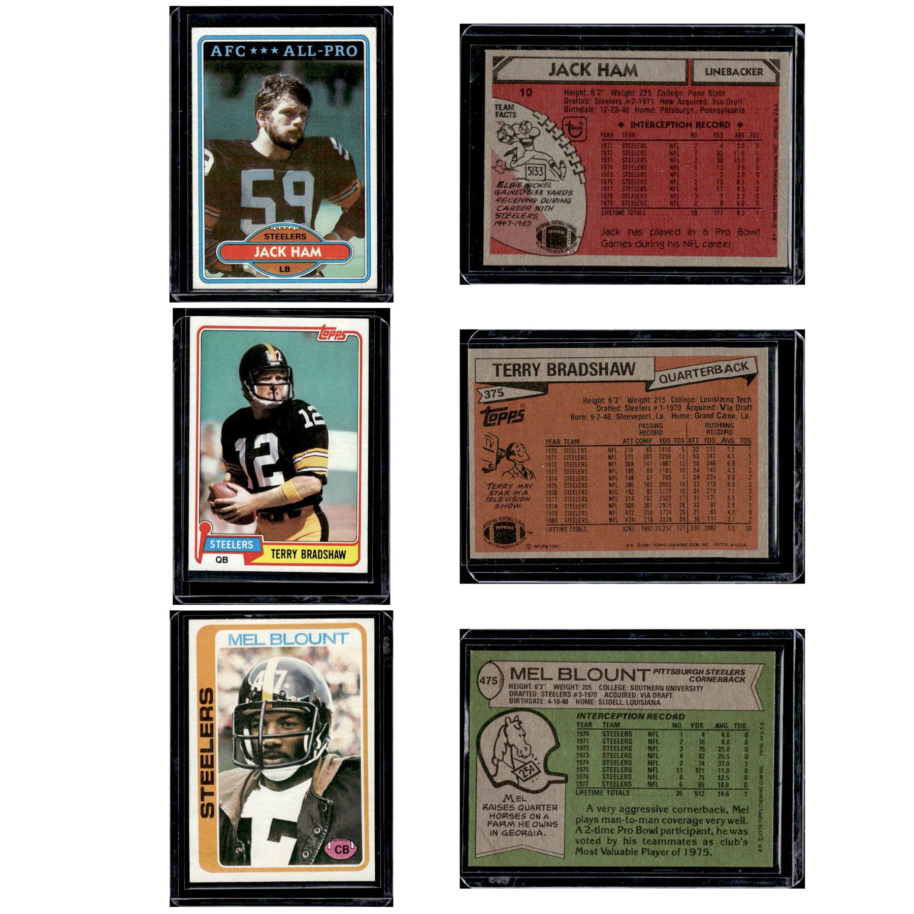 Steeler's of the 1970's Cards