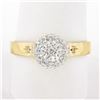 Image 1 : Vintage 18k TT Gold .30 ctw Round Brilliant Pave Diamond High Quality Cluster Ri
