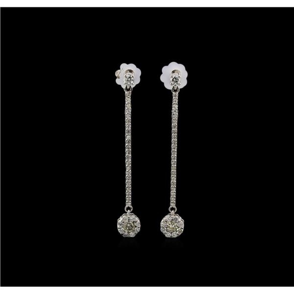 14KT White Gold 0.89 ctw Diamond Earrings