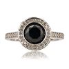 Image 1 : 1.58 ctw Black Diamond and 0.50 ctw White Diamond 14K White Gold Ring