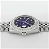 Image 8 : Rolex Mens Stainless Steel Blue Vignette 3 ctw Diamond Datejust Wristwatch