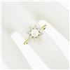Image 3 : NEW Classic 18k Yellow Gold 5.25mm Pearl .40 ctw Round Diamond Flower Cluster Ri