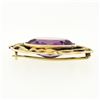 Image 6 : Antique Art Nouveau 14k Gold 13.13 ctw Oval Amethyst Detailed Dragon Frame Brooc