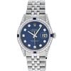 Image 3 : Rolex Mens 36MM Stainless Steel Blue Diamond And Sapphire Datejust