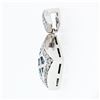 Image 5 : 14k White Gold 1.42 ctw Blue & White Diamond Geometric Dual Square Dangle Pendan