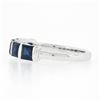 Image 6 : Platinum 1.75 ctw Square Step Cut Blue Sapphire Bar Channel Set 5 Stone Band Rin